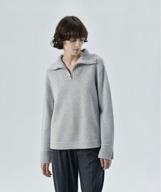 Autumn and winter new thickened cashmere zipper pullover