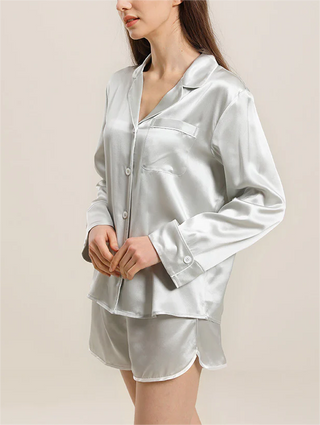 Relax Silk Shirt Shorts Pajamas Set