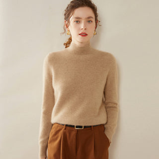 Pure cashmere solid color thickened loose knitted cashmere sweater