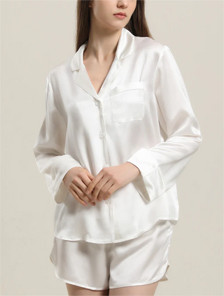 Relax Silk Shirt Shorts Pajamas Set